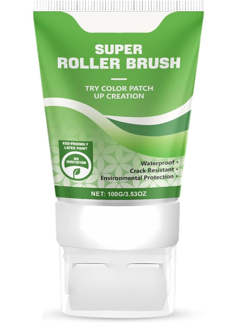 MAKINGTEC White Touch Up Paint for Walls - Wall Rolling Paint Water-Based Low VOC Formula with Roller Brush - No Odor Ceiling & Flat Wall Repair Kit - Image 1